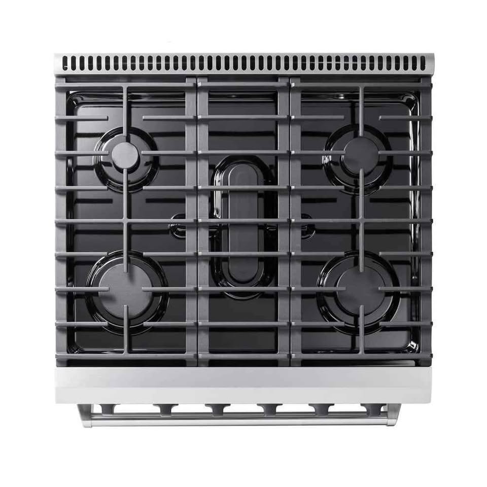 Thor Kitchen 30-Inch Gas Range with 5 Burners, 4.55 cu. ft Oven in Stainless Steel (LRG3001ULP) - Image 4