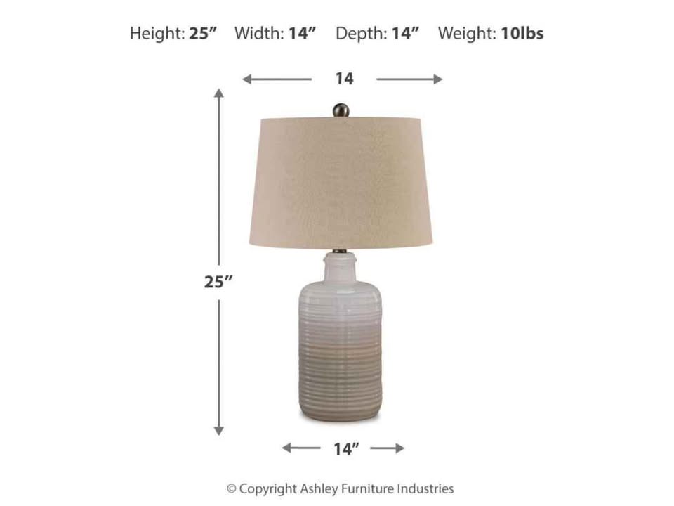 Marnina Table Lamp (Set of 2 ) ( Taupe ) - Image 3