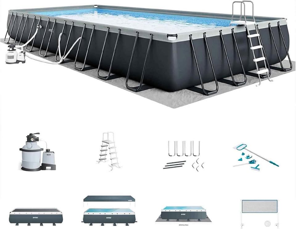 Intex 32' x 16' x 52" Ultra Xtr Rectangular Outdoor Swimming Pool Set with Pump - (Retails $2000 )