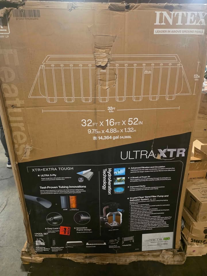 Intex 32' x 16' x 52" Ultra Xtr Rectangular Outdoor Swimming Pool Set with Pump - (Retails $2000 ) - Image 8