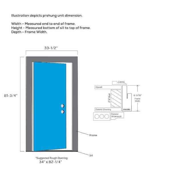 32" x 80" Internal Blinds and Grilles Left-Hand 1/2 Lite 2-Panel Clear Primed Fiberglass Smooth - Image 2
