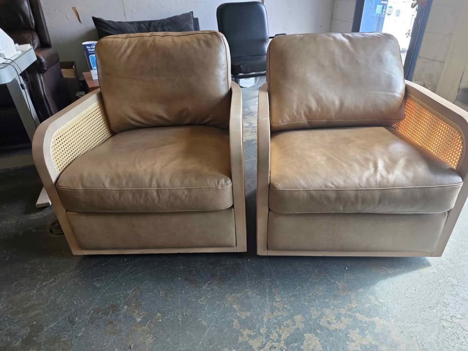Harley Leather Swivel Accent Chair - Image 9