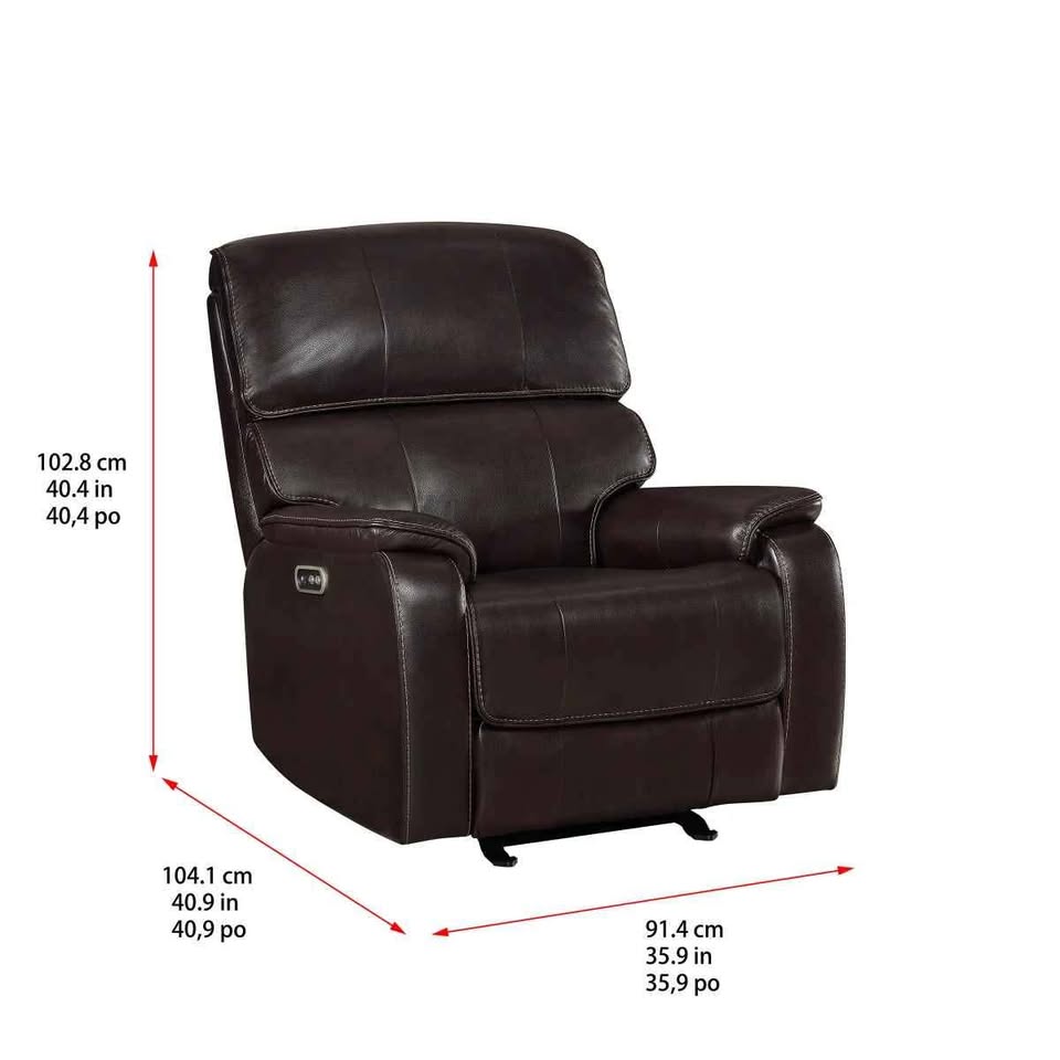 Barcalounger Columbia Leather Power Glider Recliner with Power Headrest - Image 4