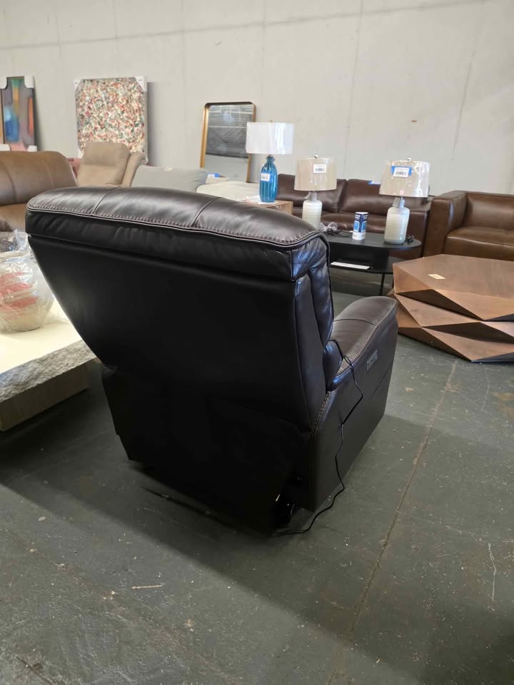Barcalounger Columbia Leather Power Glider Recliner with Power Headrest - Image 9