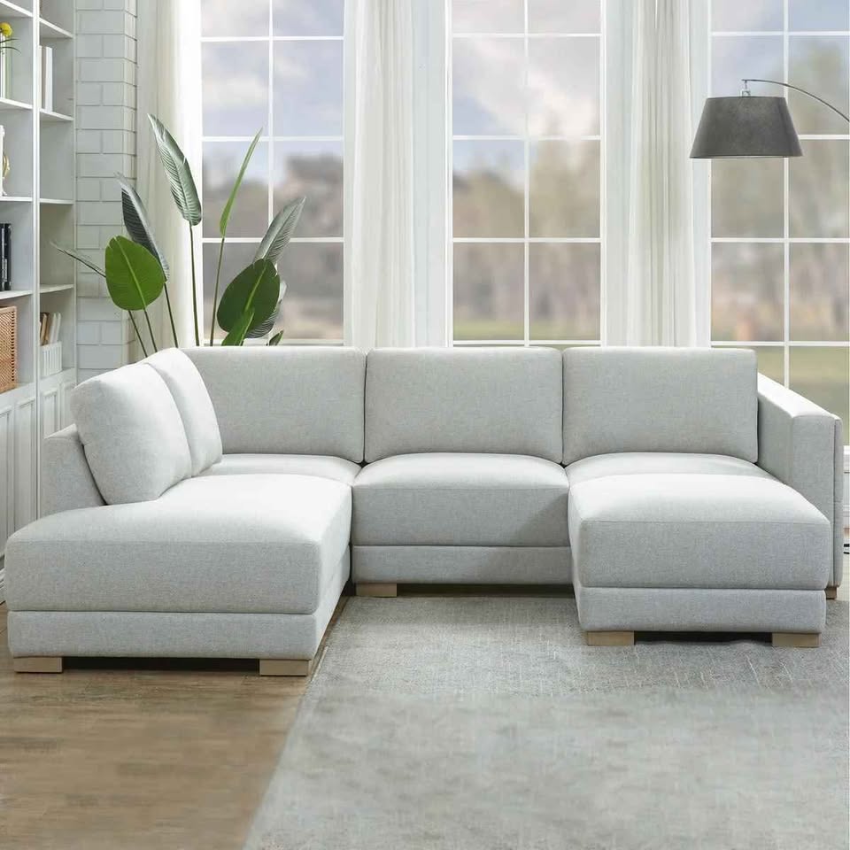 Drayden Fabric Sectional with Ottoman - Image 2