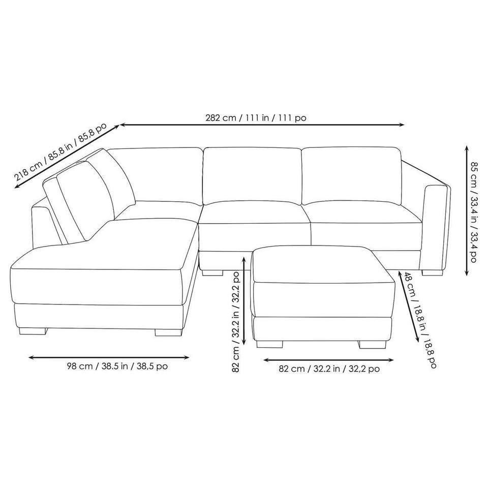 Drayden Fabric Sectional with Ottoman - Image 3