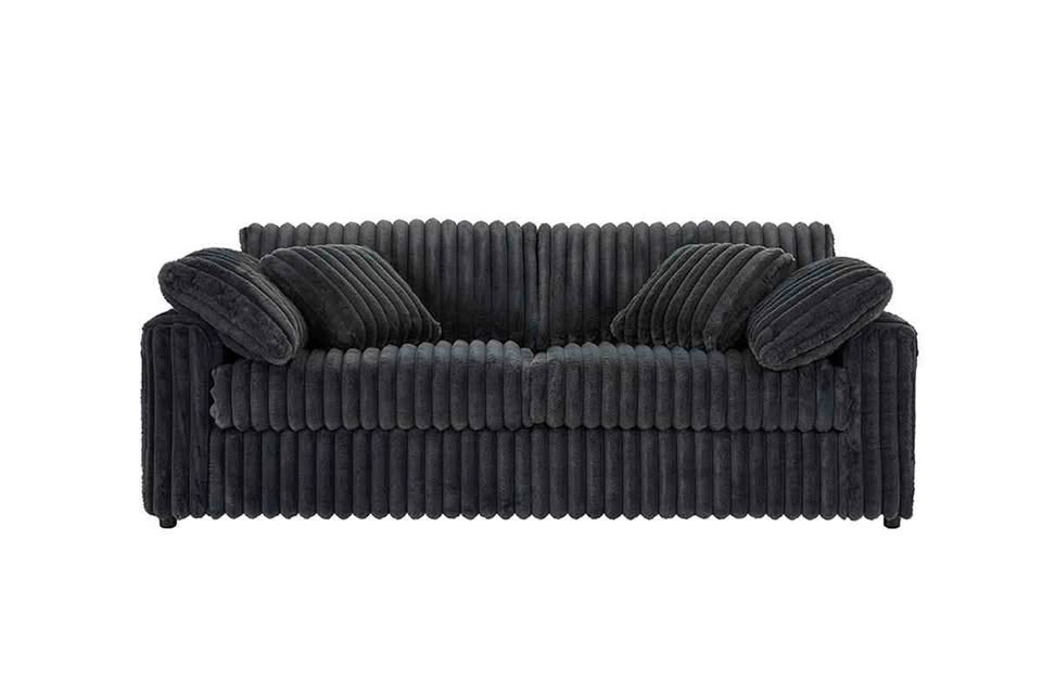 24550 Sofa and Theater Chaise Loung in Teddy Bear Charcoal Gray - Image 2
