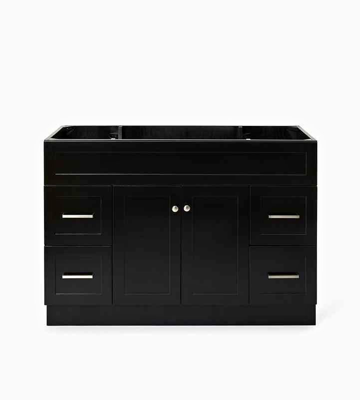 ariel hamlet 48 in. single sink base cabinet in black with a Sink