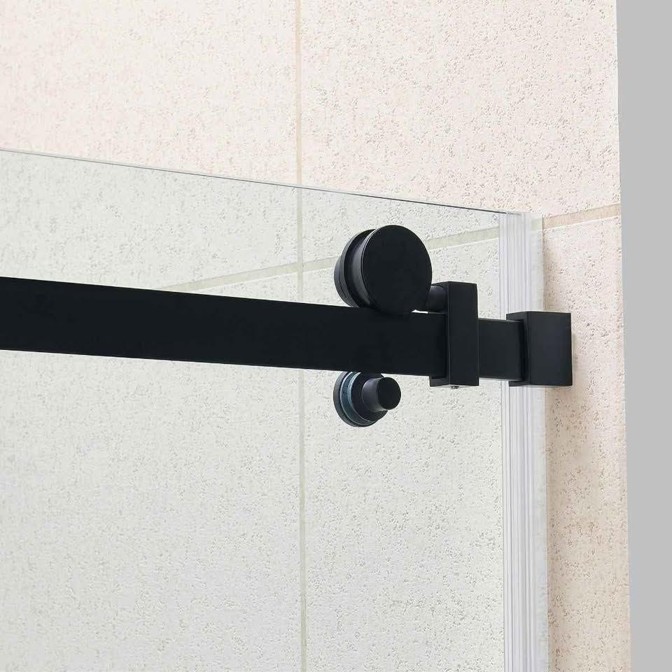 KELSEY 48" BLACK SLIDING SHOWER DOOR - Image 4