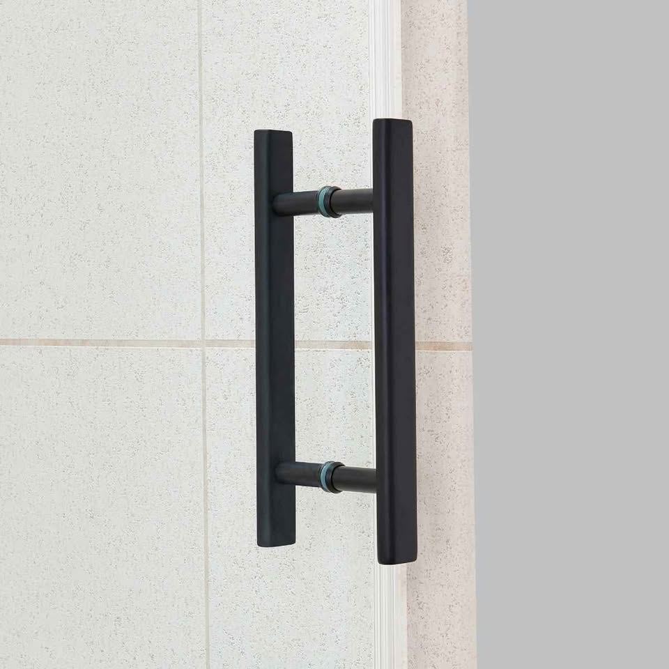 KELSEY 48" BLACK SLIDING SHOWER DOOR - Image 5