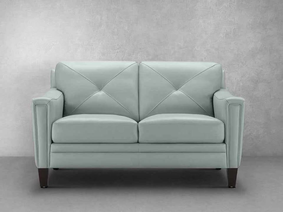 Atmore Leather Loveseat and Chair ( Teal )