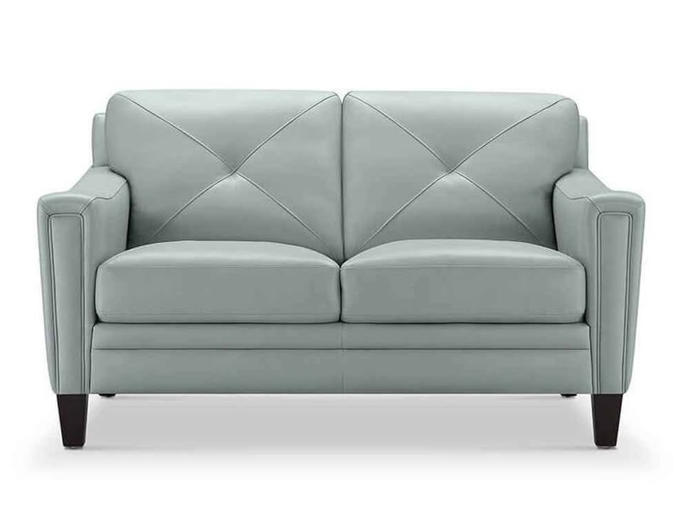 Atmore Leather Loveseat and Chair ( Teal ) - Image 4