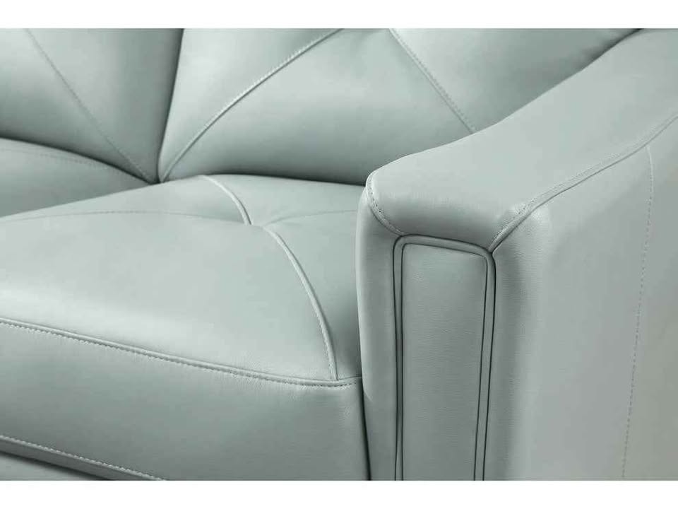 Atmore Leather Loveseat and Chair ( Teal ) - Image 5