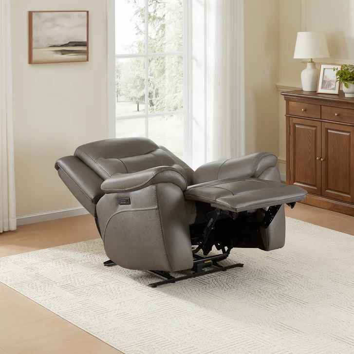 Mason Leather Power Recliner with Power Headres - Image 4