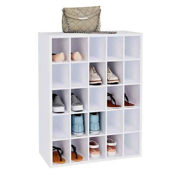 ClosetMaid 32 in. H x 24 in. W x 12 in. D White Wood Look 25-Cube Storage Organizer