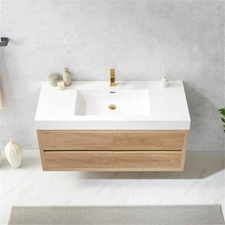 Palencia 48" Single Sink Wall-Mount Floating Wood Bathroom Vanity - Image 2