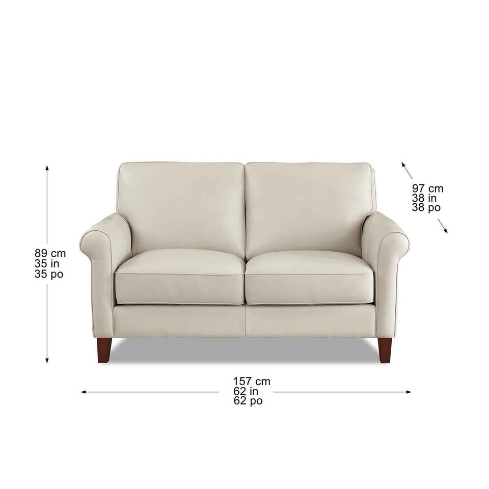 Larsen Top Grain Leather Loveseat ( Vanilla ) - Image 2