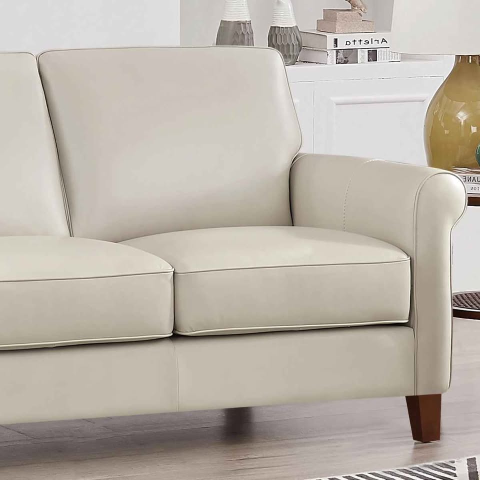 Larsen Top Grain Leather Loveseat ( Vanilla ) - Image 3
