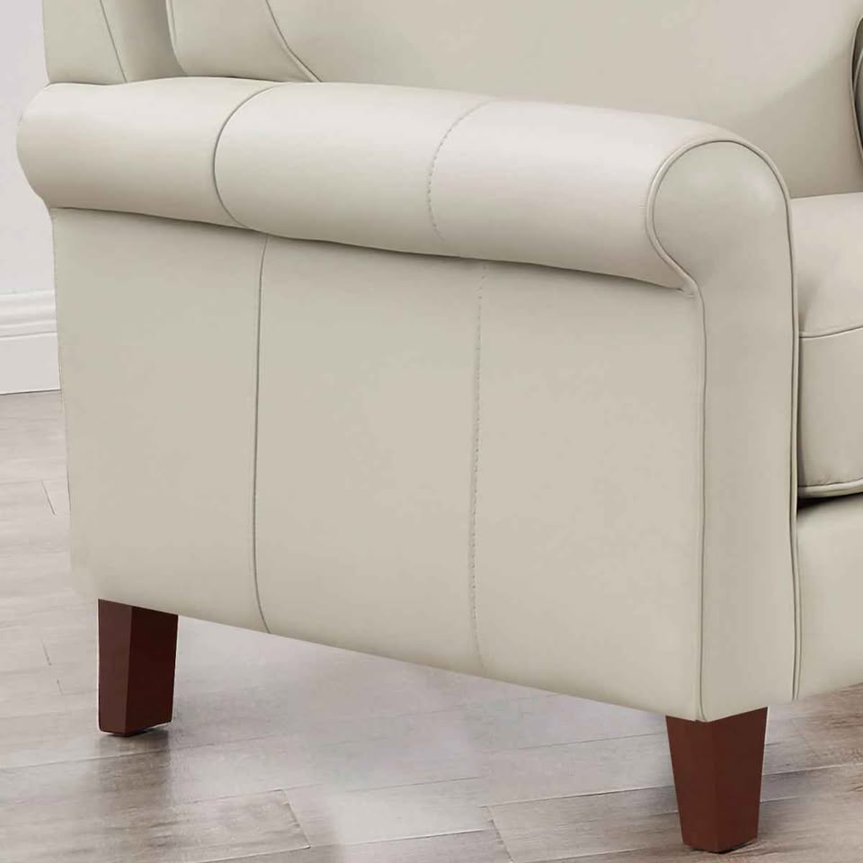 Larsen Top Grain Leather Loveseat ( Vanilla ) - Image 4