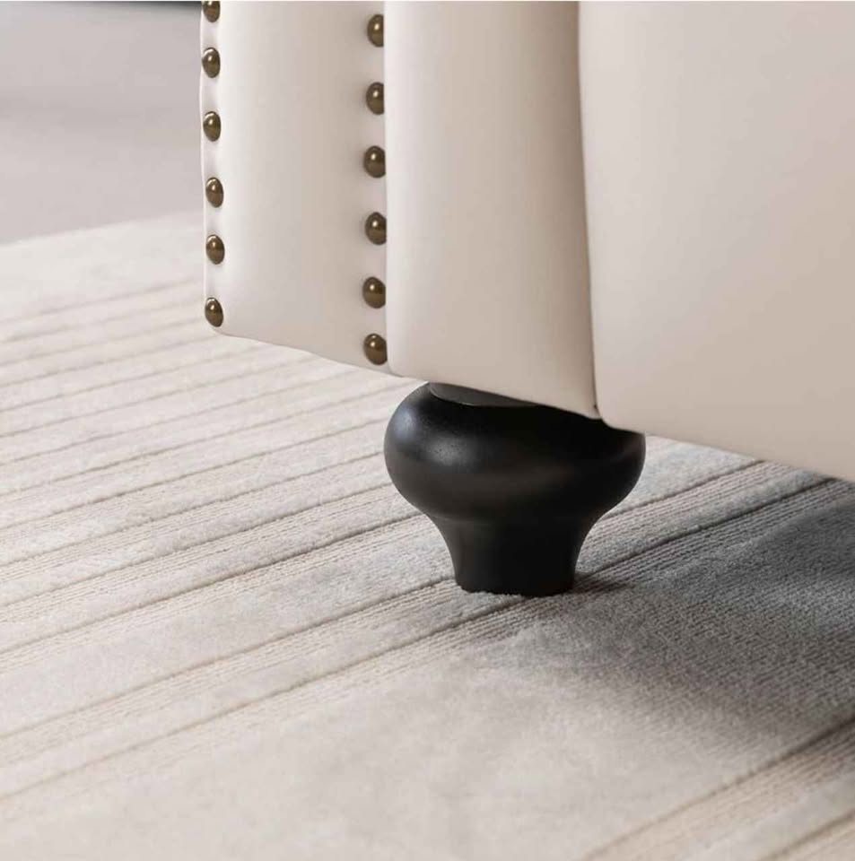 WKS12 Vintage Medieval Style Sofa, White, with 2 Throw Pillows IH270 ( Retails $3000.00 ) - Image 4