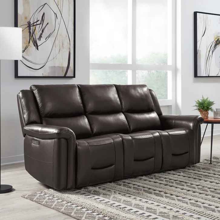 Alba Leather Power Reclining Sofa with Power Headrests - Image 3