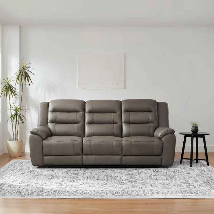 Mason Leather Power Reclining Sofa ( Taupe )