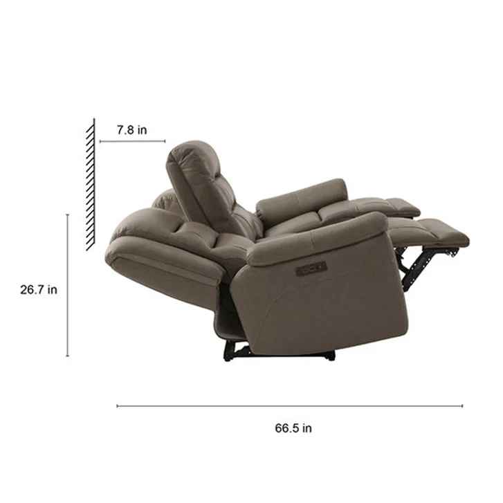 Mason Leather Power Reclining Sofa ( Taupe ) - Image 10