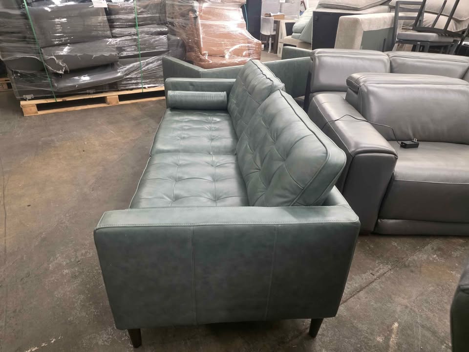 Harstine Leather Sofa ( Green ) - Image 8