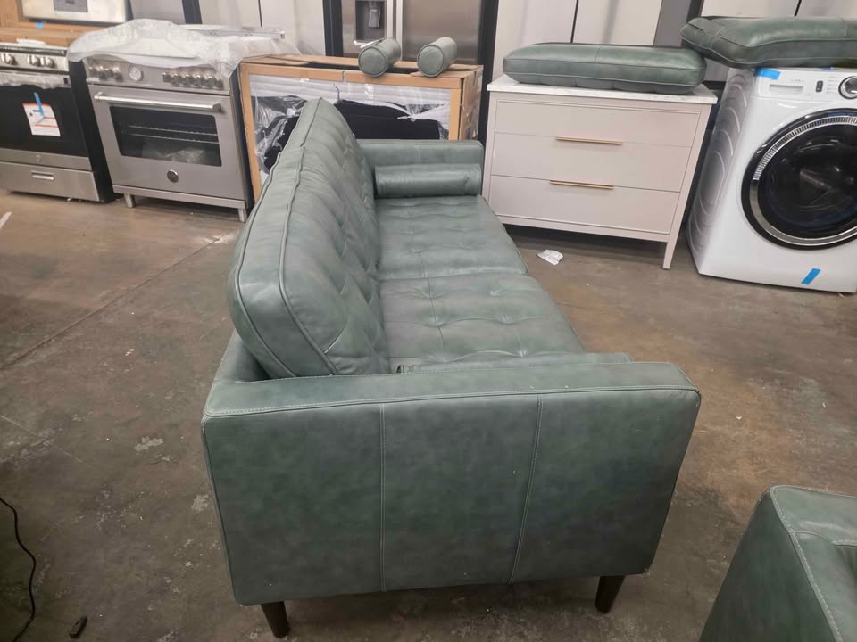 Harstine Leather Sofa ( Green ) - Image 10
