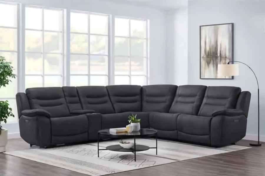 Kelsee Fabric Power Reclining Sectional with Power Headrests