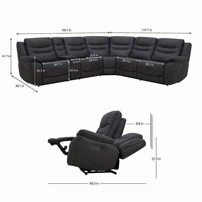 Kelsee Fabric Power Reclining Sectional with Power Headrests - Image 2