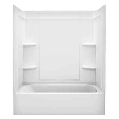 Sterling Ensemble Alcove 60 in. x 30 in. x 55 in. Fixed 3-Piece Direct-to-Stud Tub Surround in White - Image 2