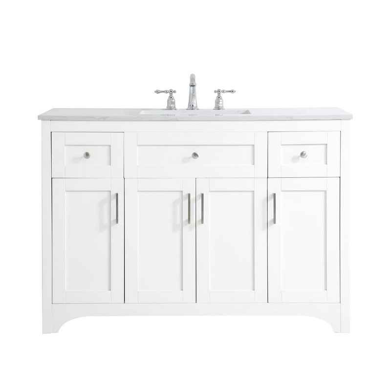 Elegant 48 In. Single Bathroom Vanity in White VF17048WH