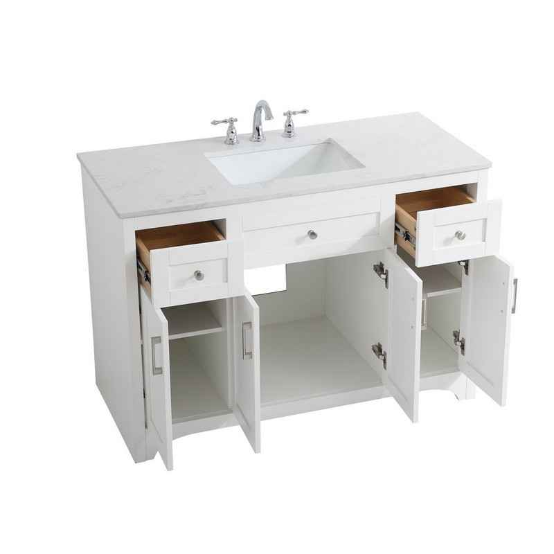 Elegant 48 In. Single Bathroom Vanity in White VF17048WH - Image 5
