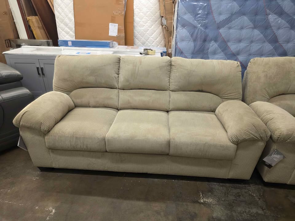 Ashley Furniture Simplejoy Sofa - Sand - Image 6