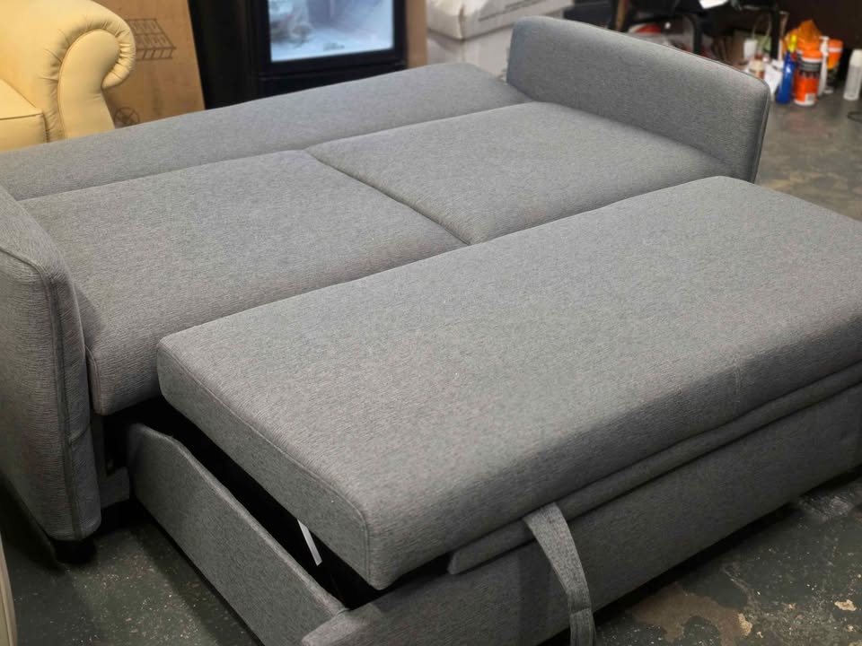 3 Seater Sofa Bed in Light Grey - Image 8