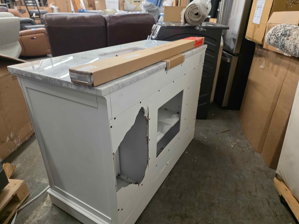 Roveland 48-in White Undermount Single Sink Bathroom Vanity with Natural Carrara Natural Marble Top - Image 9