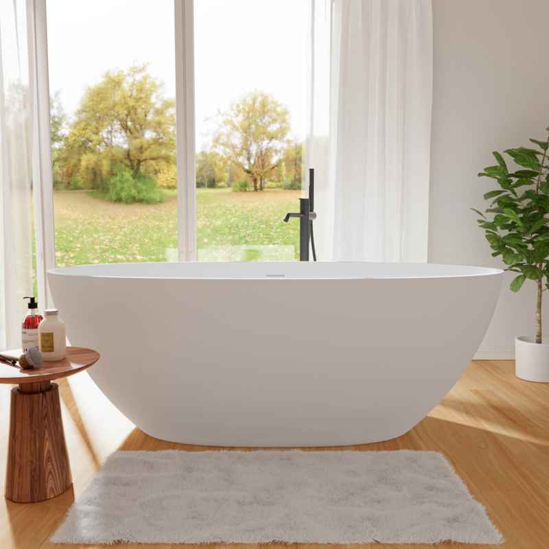71" x 35.43" Freestanding Soaking Solid Surface Bathtub ( Cpingao ) - Image 4