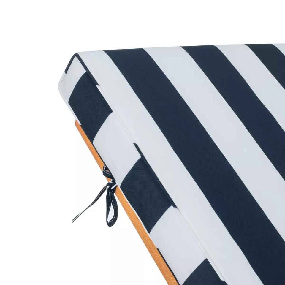 Newport Lounge Chair W/ Cushion - Outdoor - PAT7022 - Natural/Navy Striped - Safavieh - Image 4