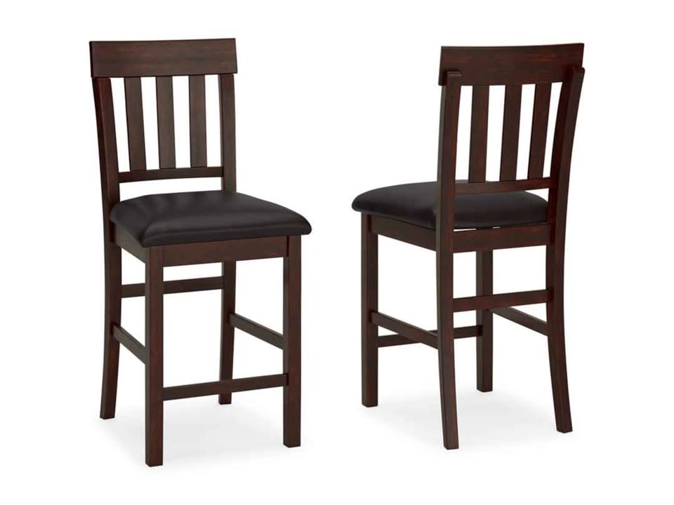 Dark Wood Counter Height Dining Set with 4 Bar Stools - Image 5