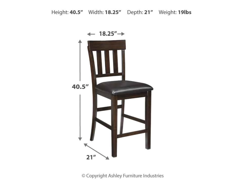 Dark Wood Counter Height Dining Set with 4 Bar Stools - Image 6
