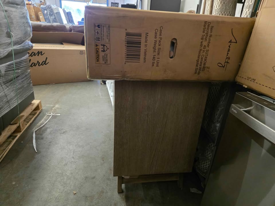 Coventry 48 in. Single Sink Bathroom Vanity - Grey Teak ( Retails $2300.00 ) - Image 8