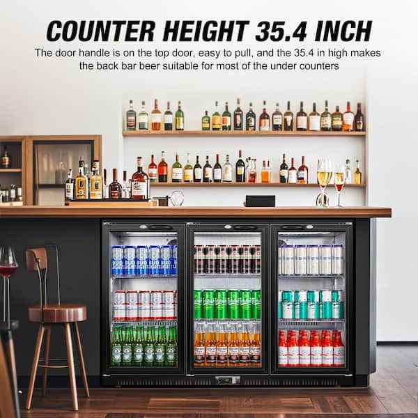 Back Bar Cooler 53.1" 12 cu. ft. Commercial Counter Height Refrigerator with Auto-Defrost in Blk - Image 3