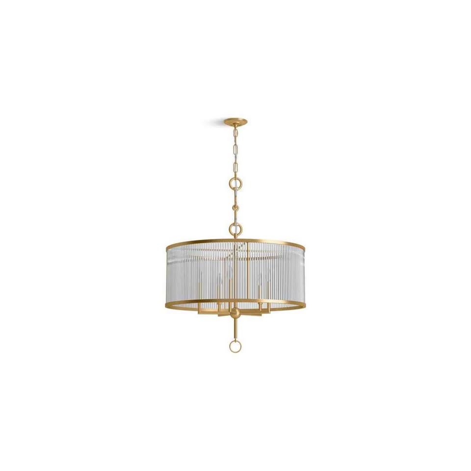 Kohler K-27748-CH05-SNL Terret 29" Ceiling-Mounted Chandelier Light, Polished Nickel (Retails $3300 - Image 2