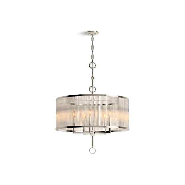 Kohler 27748-CH05-BVL Shaded Chandelier, (5) CFL Lamp, 120 VAC, Vibrant Brushed Bronze Housing