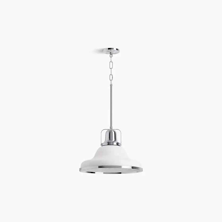 Kohler 32290-PE03-WCL Shaded XL Pendent Light, (3) CFL Lamp, 120 V, White w/ Chrome Trim Housing