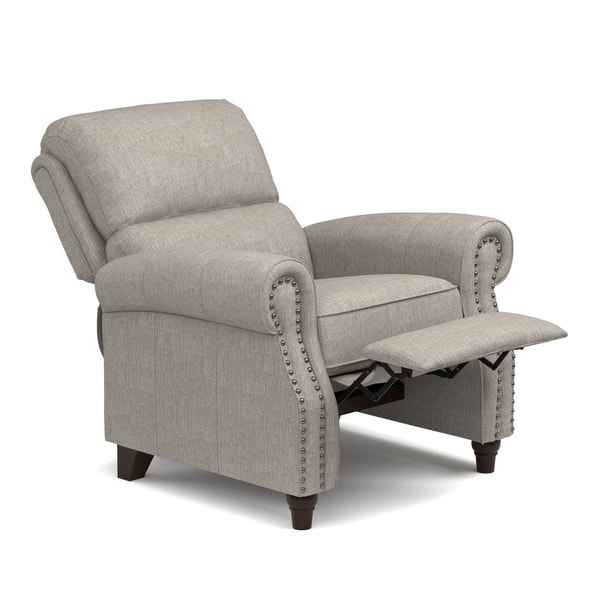 ProLounger Dove Grey Linen Push Back Recliner Chair - Image 2
