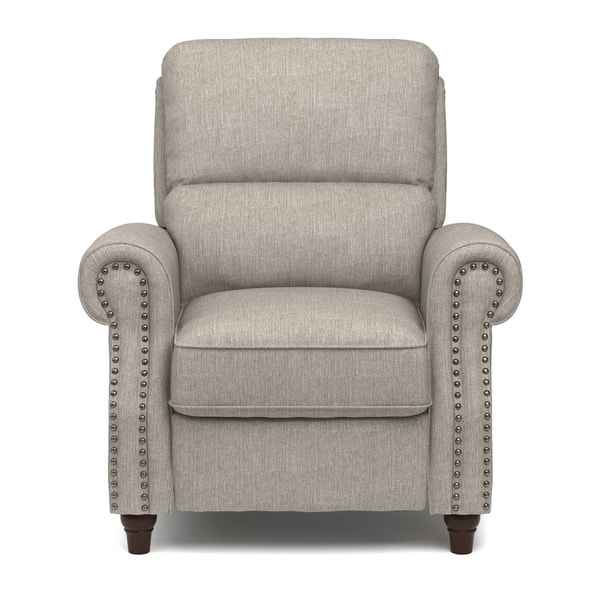 ProLounger Dove Grey Linen Push Back Recliner Chair - Image 5
