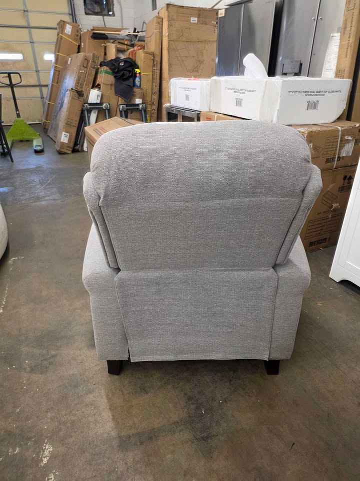 ProLounger Dove Grey Linen Push Back Recliner Chair - Image 8