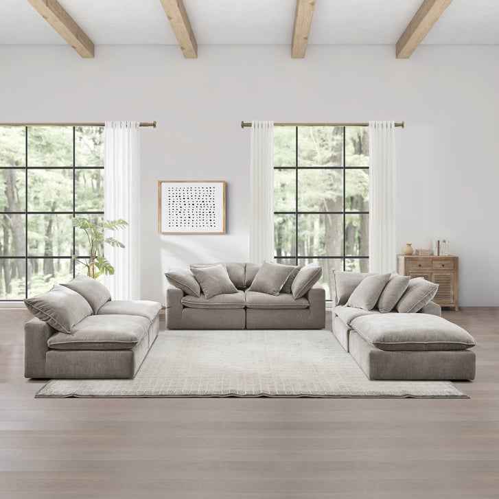 Sereen 6-piece Fabric Modular Sectional, Taupe - Image 3